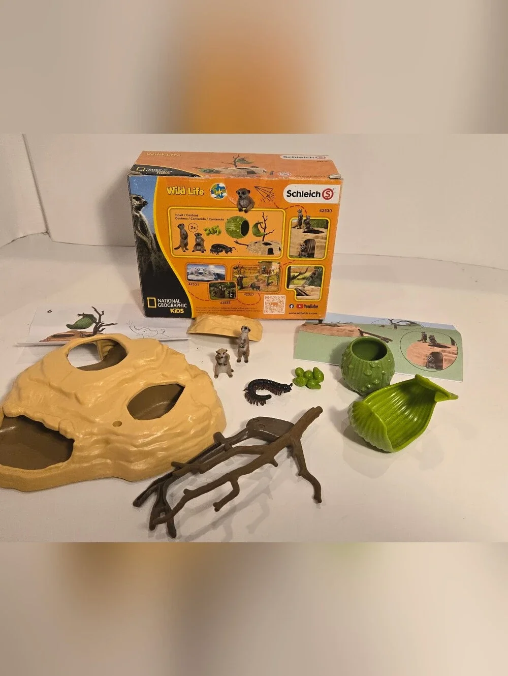 Schleich Wild Life Meerkat Hangout / Meerkat Meeting Playset #42530 10 Pc Set